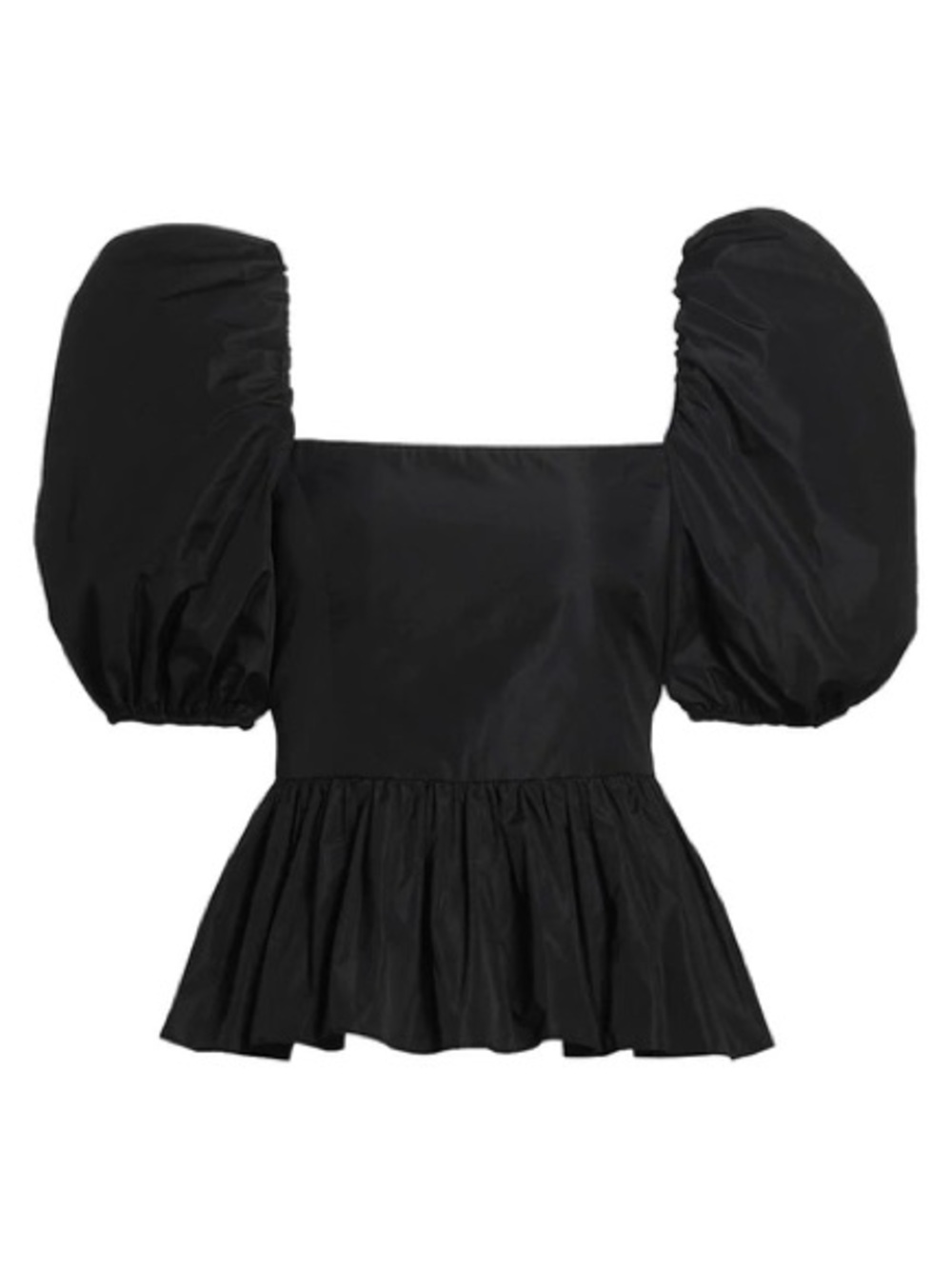 Cinq à Sept Maura Puff-Sleeve Top Black